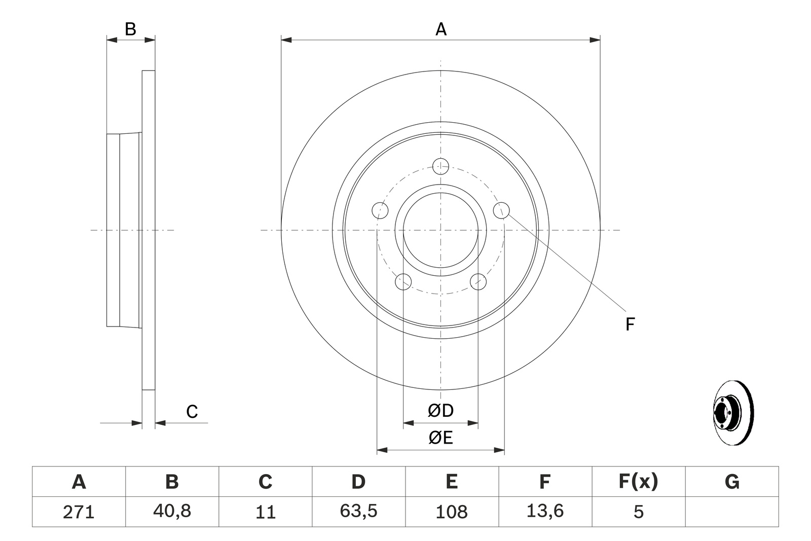 ARKA DISK AYNA DUZ (280mm)