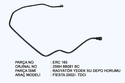 RADYATOR EK SU DEPO HORTUMU FIESTA 1.4 TDCI 02>