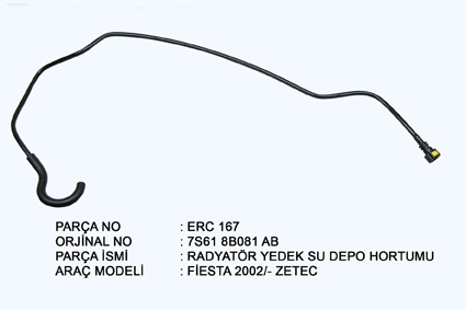 RADYATOR EK SU DEPO HORTUMU FIESTA 1.4 TDCI 02>