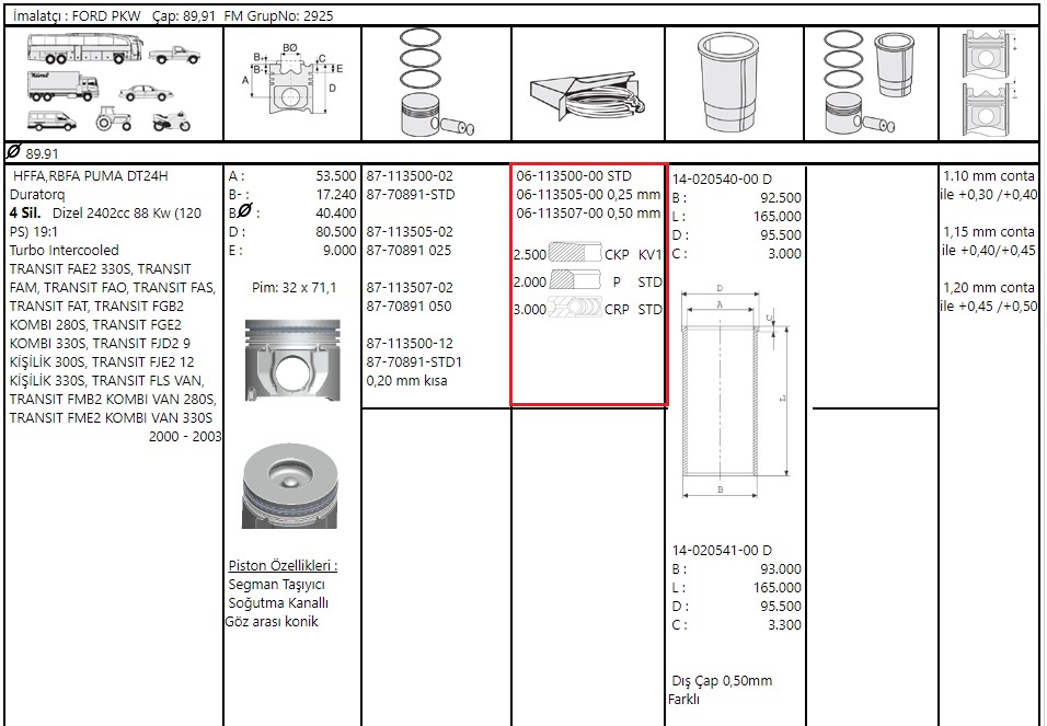 SEGMAN STD 86.00(O.C) V.184 2.0V.347 2.2 BOXER 2.2