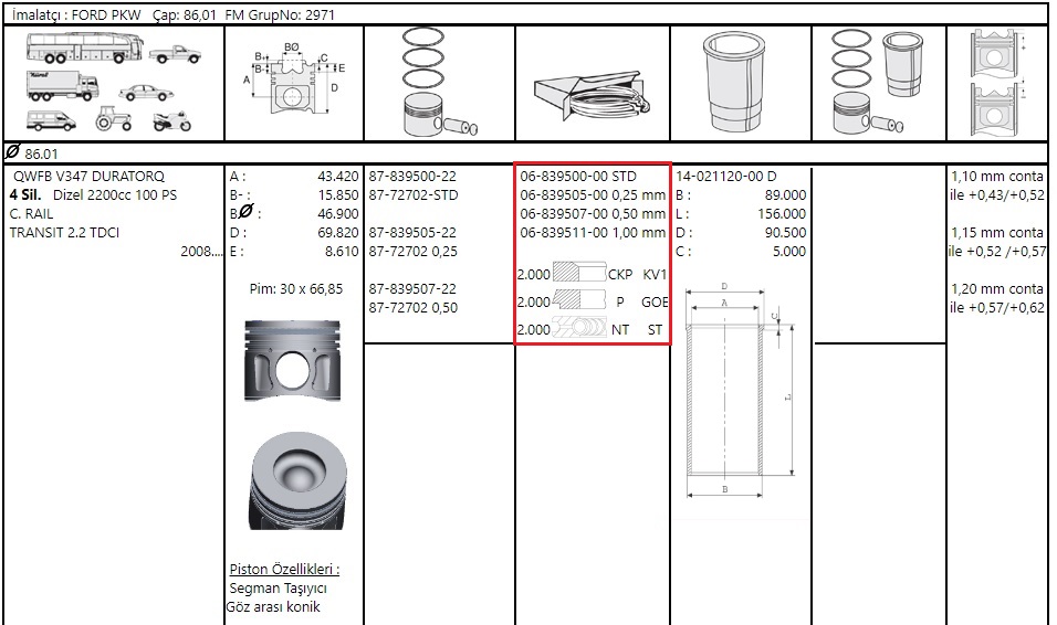 SEGMAN STD 86.00(O.C) V.184 2.0V.347 2.2 BOXER 2.2