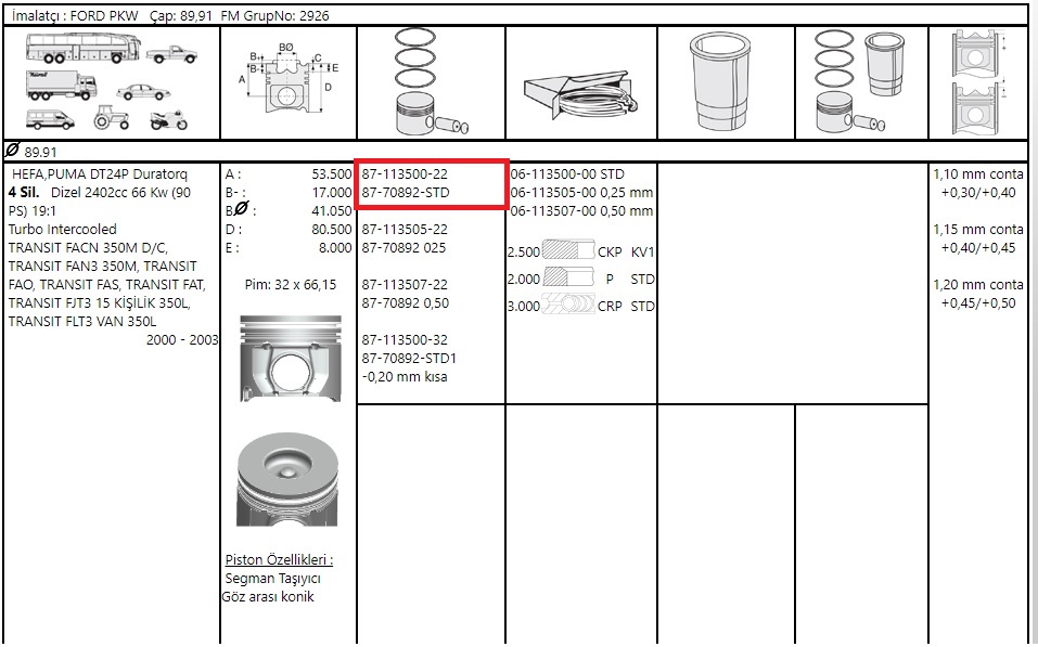 PISTON SEGMAN 89.90  TRANSIT V.1842.4-D 90PS 01>0