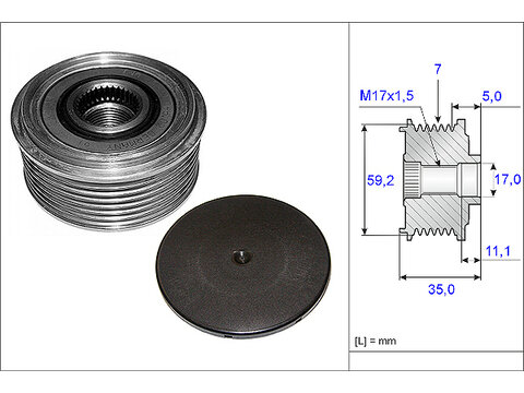 ALTERNATOR DAMPER KASNAGI  TRANSIT V.184/V.347 06>