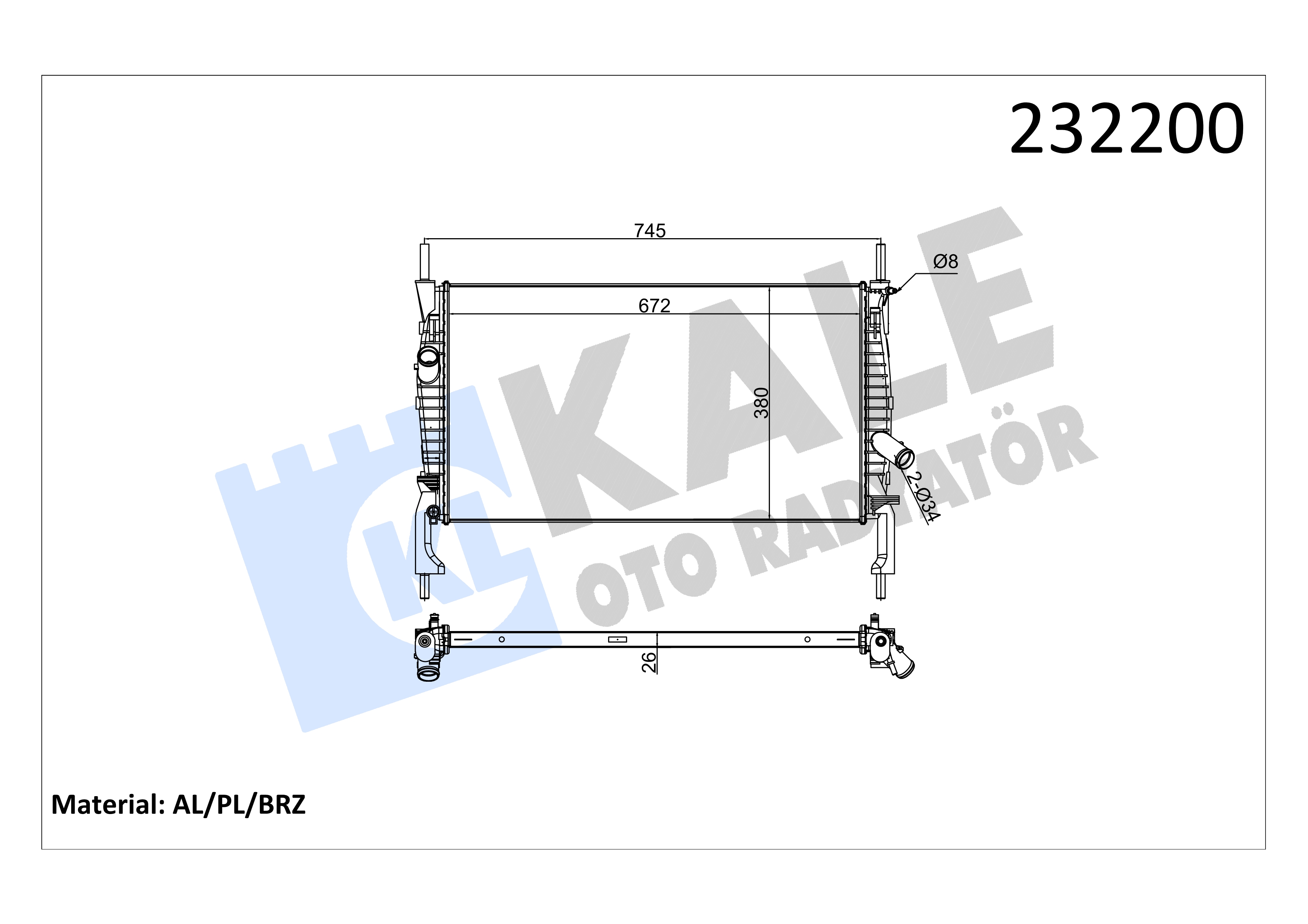 RADYATOR Brazing 26mm C.MAX FOCUS 1.6 TDCI BNZ 04>