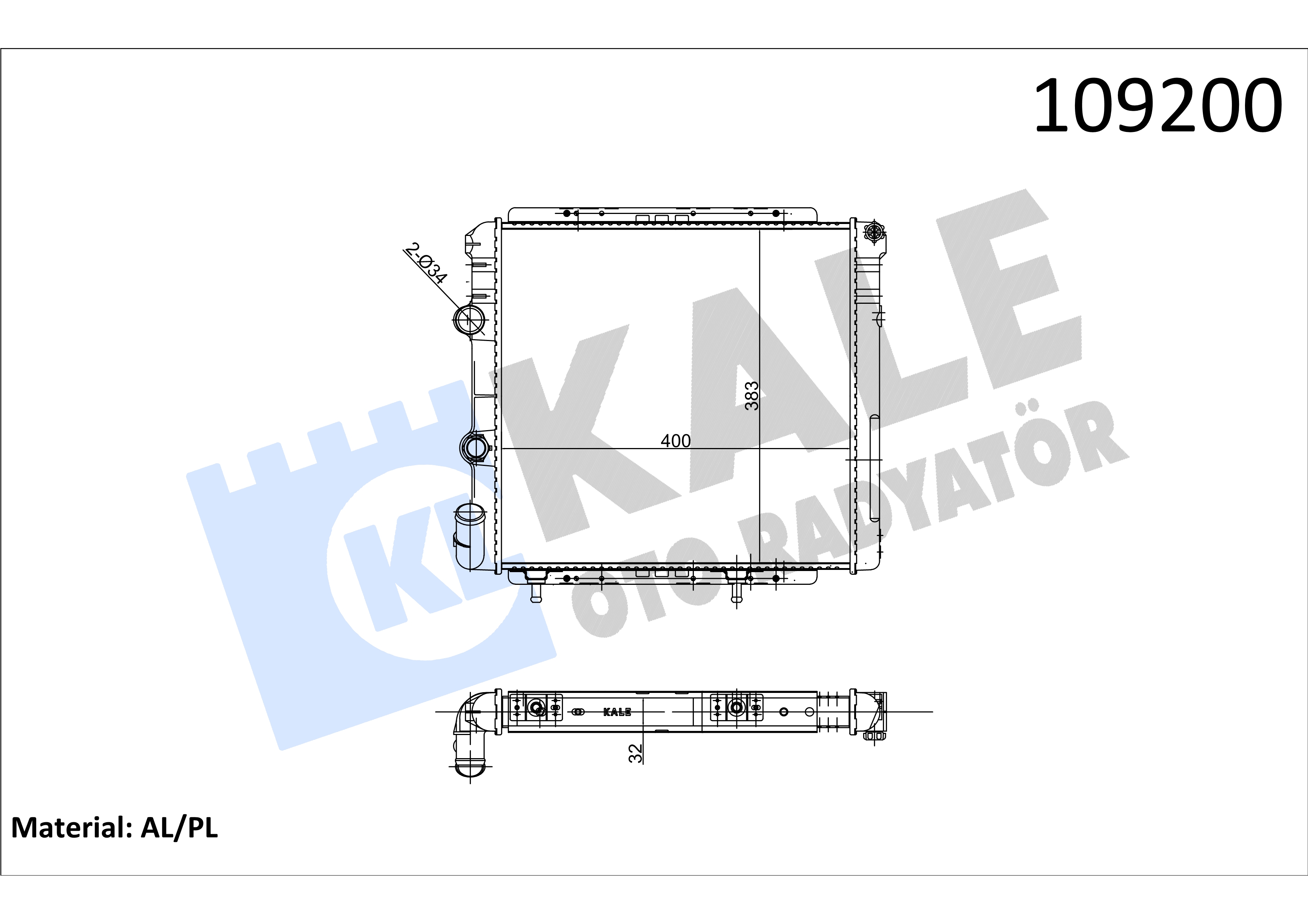 RADYATOR R9 1.4 ENJ (2 SIRA AL+PL SISTEM)