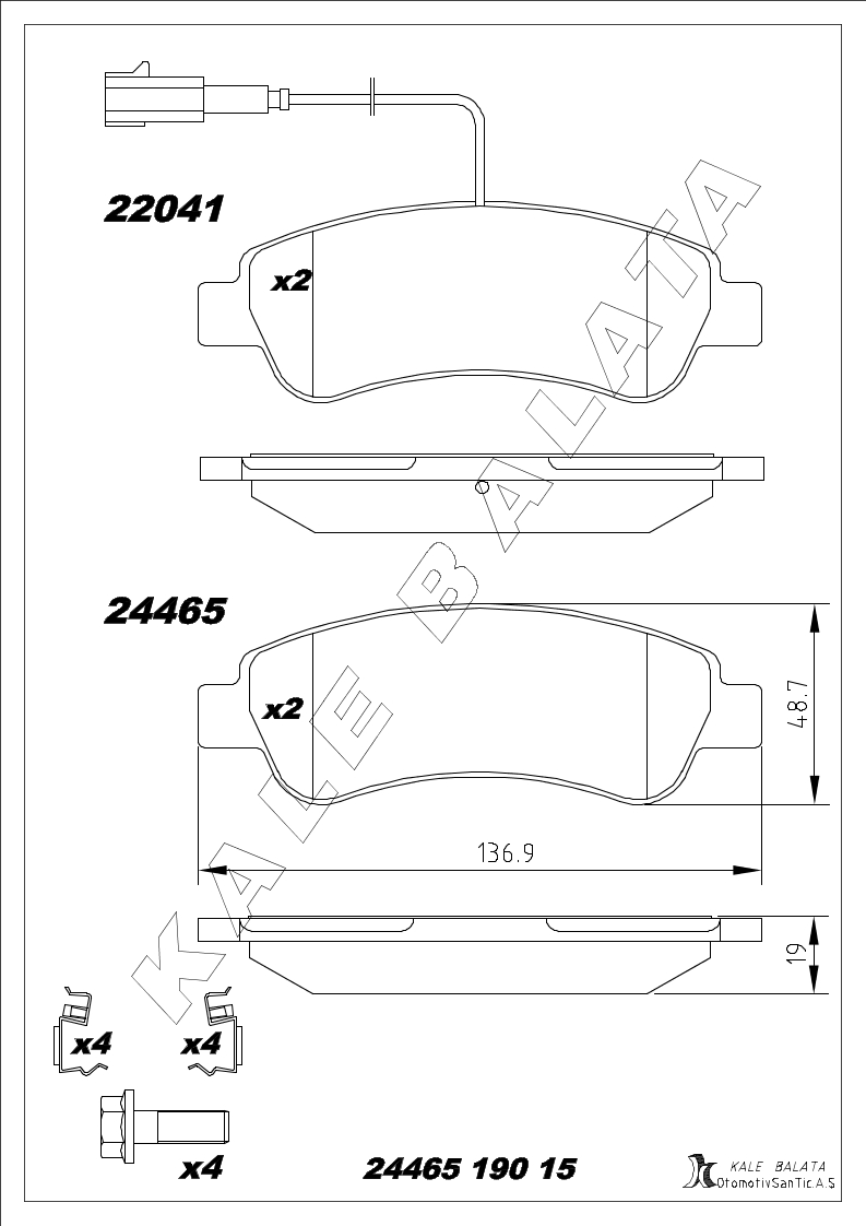 DISK BALATA ARKA CIFT FISLI