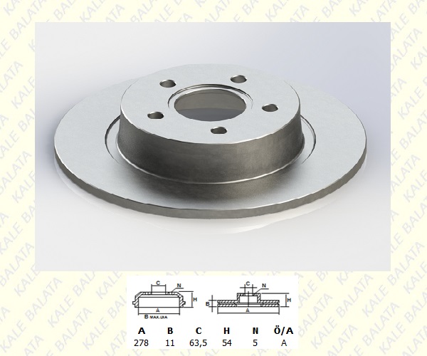 FREN DISK ARKA DUZ (278mm)