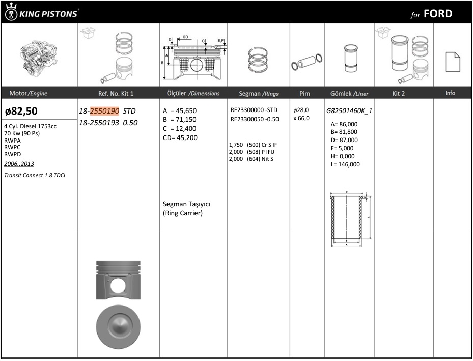 PISTON SEGMAN (82,50) (Y.SEVIYE) CONNECT 90PS 07>