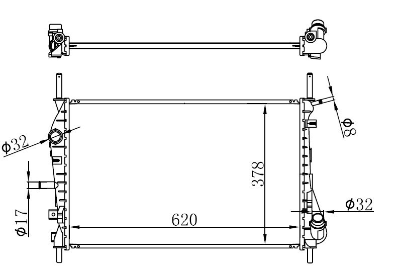 RADYATOR (BRAZING) TRANSIT V.362 2.2 CUSTOM 12>