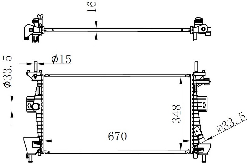 RADYATOR (BRAZING) TRANSIT V.362 2.2 CUSTOM 12>