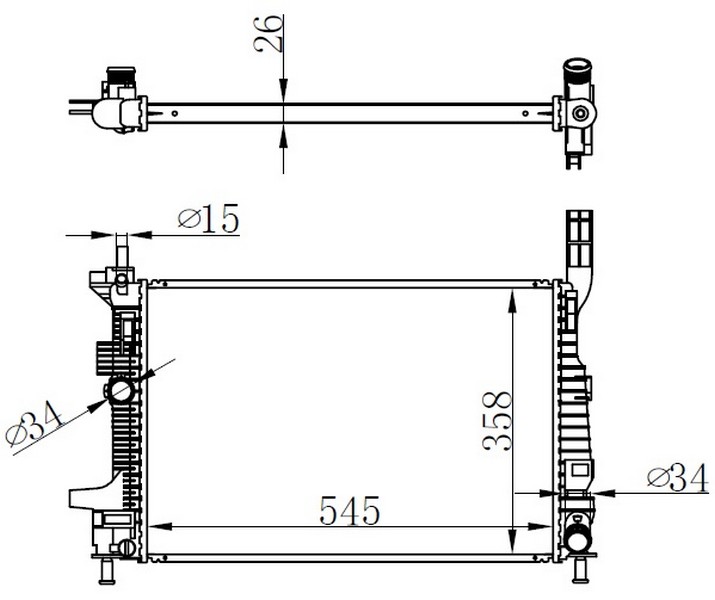 RADYATOR (BRAZING) TRANSIT V.362 2.2 CUSTOM 12>